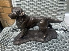 Genesis Fine Arts Bronze Coloured Labrador / Golden Retriever Dog Ornament