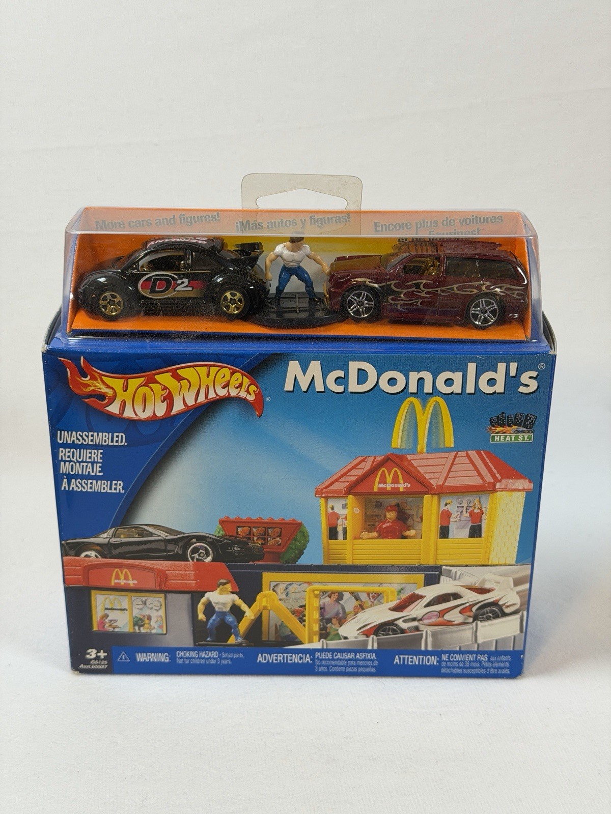 Hot Wheels McDonald’s Drive-Thru Sto & Go Playset VW Volkswagen Beetle Boom Box