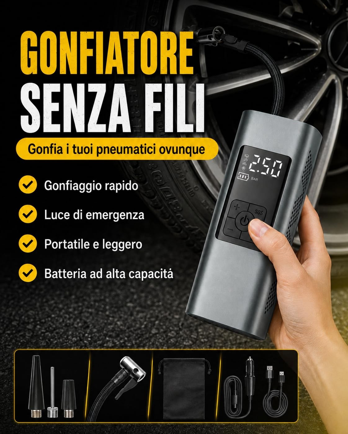 DANOVA PRODUCTS SL - Kit Riparazione Pneumatici Auto 58 Pezzi Riparazioni in 15 Minuti con - Miniatura 19
