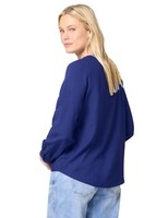 Street One Tunika Amparo Blue 34, Split Neck, Damen, Bluse, Oberteil