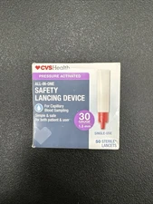 CVS Pressure Activated All-in-one Safety Lancing Device. 30 Gauge 1.5mm Exp 1/29