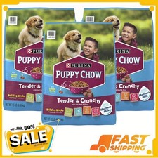( 3 Pack ) Purina Puppy Chow Dry Dog Food, High Protein Tender, 15 lb