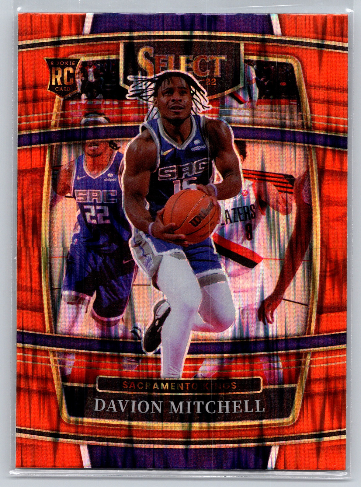 2021-22 Panini Select #23 Davion Mitchell Orange Flash Prizms