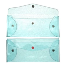 8.5x3.5 Inch Money Bag, 2Pcs PVC Cash Deposit Bank Pouch Envelopes, Blue