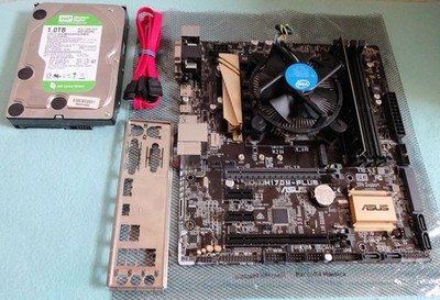 Mainboard ASUS H170M-Plus DDR4 8GB+Intel Core i5 6500T+Graka+1TB FP+Zubehör!