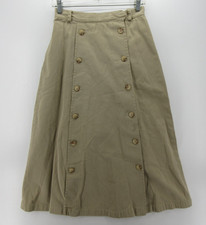 VGT Ralph Lauren Country Skirt Women 8 Beige A-Line Safari Cottage 90s Canvas