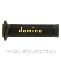 Griffe Domino On Road Schwarz-Gelb Offen D 22 MM L 120-125 MM FüR Motorrad