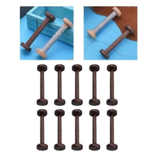 10Pcs Wooden Spools Wood Ribbon Spools Empty Spool