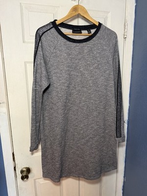 Scotch & Soda Womens Size 4 Mini Sweater Dress Metallic Stripe Gray