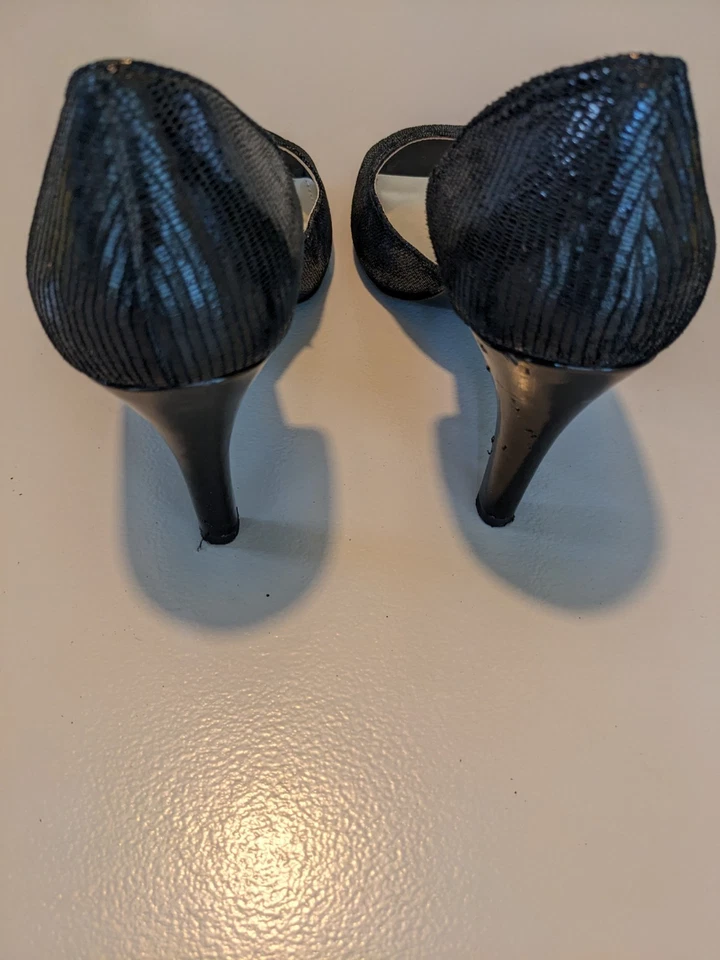 Zapatos de salón Anne Klein Akserafina para mujer negros punta abierta plataforma talla 9 Foto 3 de 4