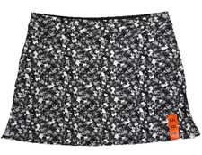 Tranquility By Colorado Clothing Skort Black White Floral Stretch Knit Size 2XL