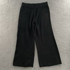 Express Womens Pants Black Size Large Wide Leg High Rise Knit Acrylic Blend