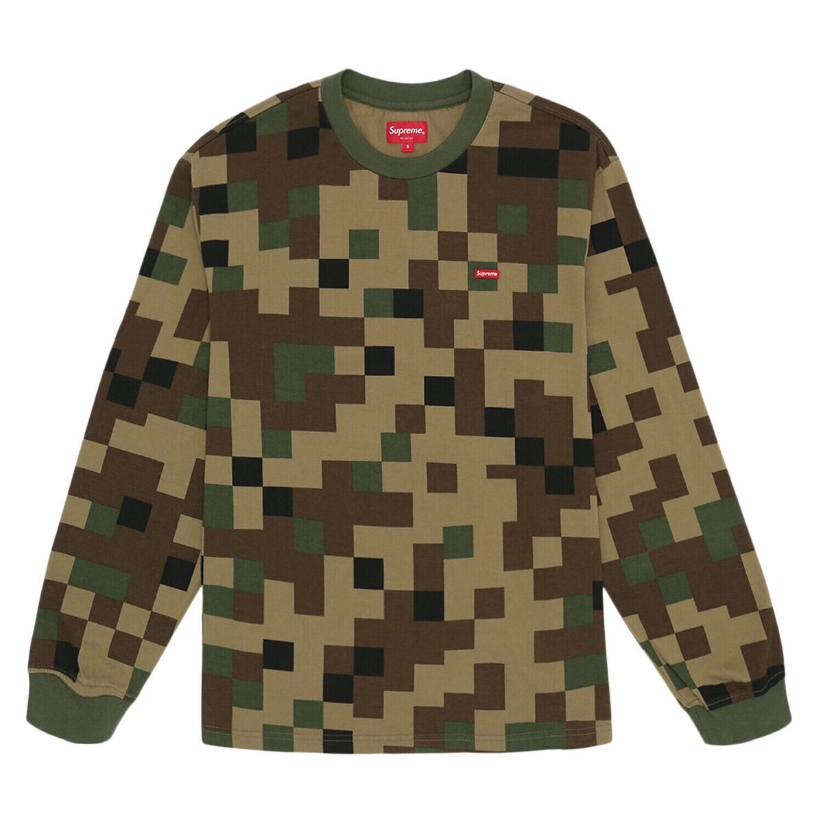 Supreme Small Box L/S Tee Olive Digi Camo | eBay