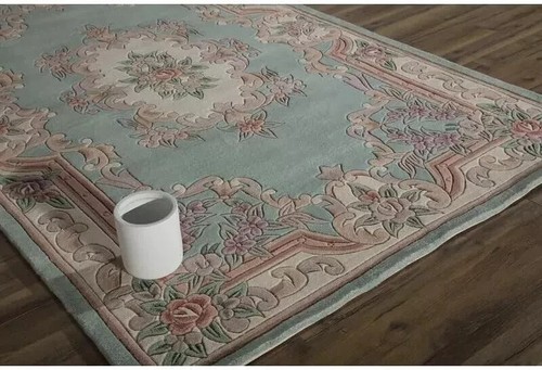 Premium Quality Hand Tufted Area Rug 8x10 Aubusson Design Carpet Wool Rug Gift - Picture 12 of 12