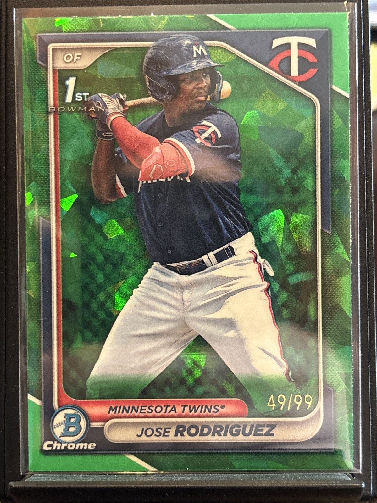2024 Bowman Sapphire Jose Rodriguez Green /99 BCP71 Twins 1st Bowman RC