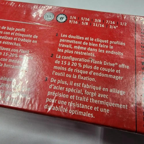 SNAP ON USA 9pc 3/8 Drive SAE 12 Point Chrome Low Profile Socket Set 209RF NEW - Picture 8 of 9