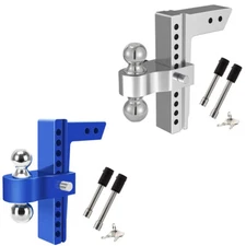 2" Receiver 10" Drop Adjustable Towing Hitch Dual Ball Mount Trailer 12500 lb