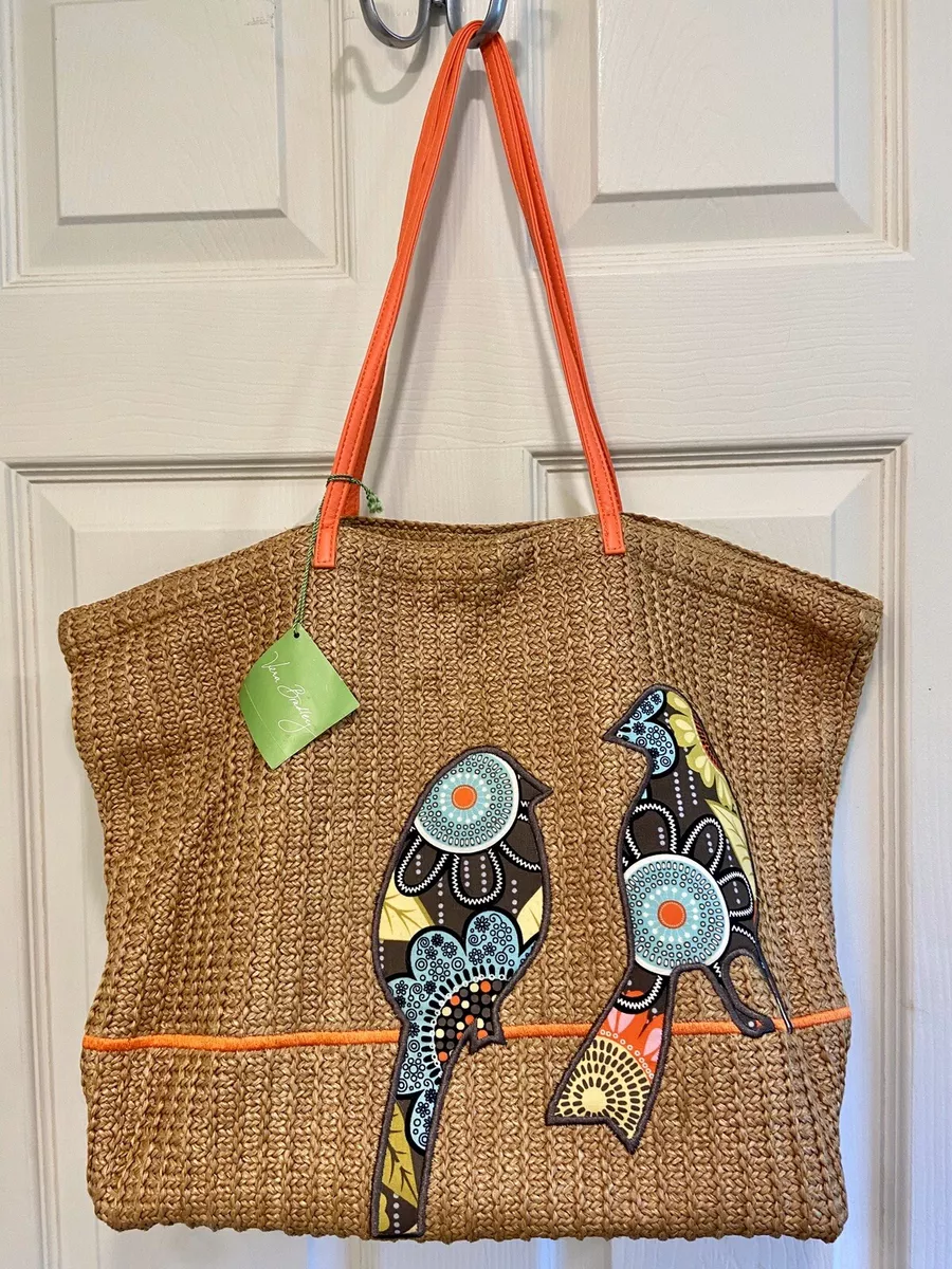 Vera bradley straw beach bag sales