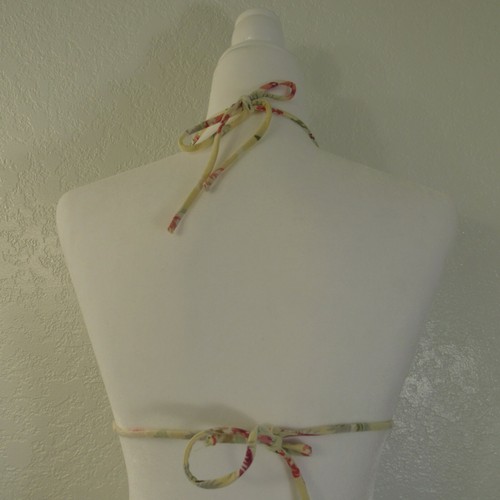Jennifer Kay Floral String Bikini Oberteil Gr. L Badeanzug gelb rosa grün weiß - Bild 3 von 5