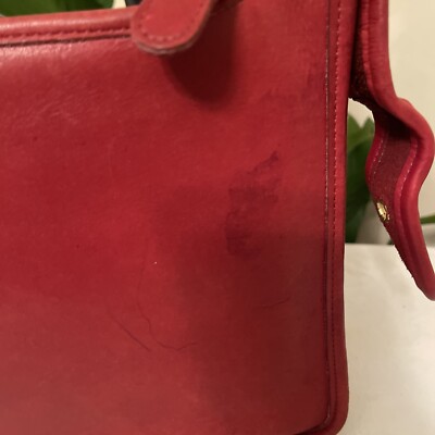 COACH Vintage 9966 LEGACY ZIP Red Leather Rare Purse Bag Crossbody