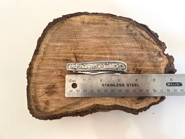 Rough Rider TRAPPER RR826 GRABADO Mango de Acero Inoxidable - Excelente Estado Foto 4 de 4