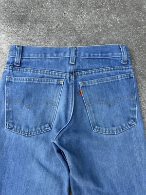 Vintage 70s Levis 784 684 Orange Tab Bellbottom Flare Faded Denim