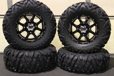 PIONEER 1000 29'' QUADKING RADIAL 8 Ply ATV TIRE 14'' COBRA BLK WHEEL KIT 13710K