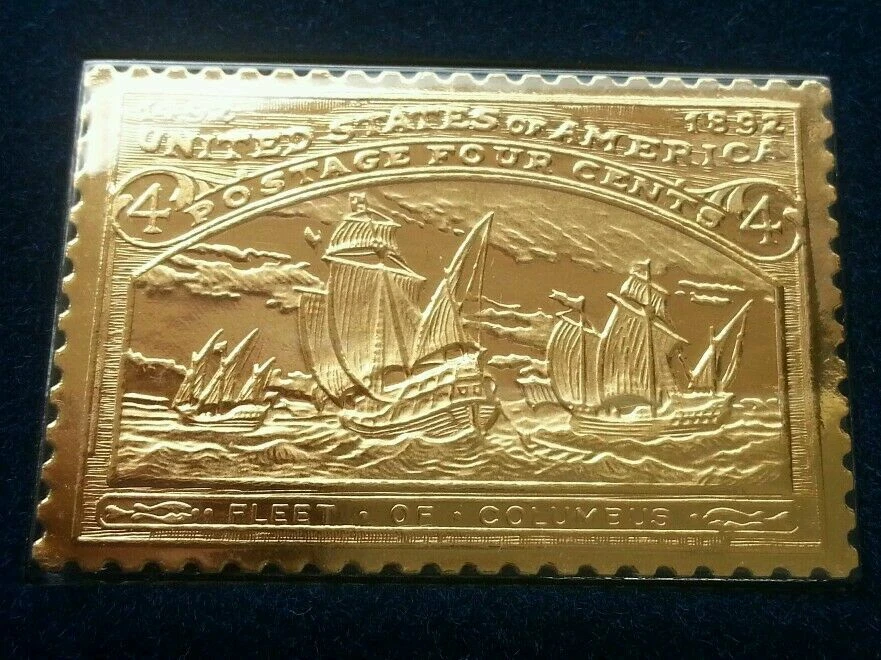 [SJ] USA Fleet Of Columbus (stamp with cover) MNH *22k gold FDC? - Image 2 of 4