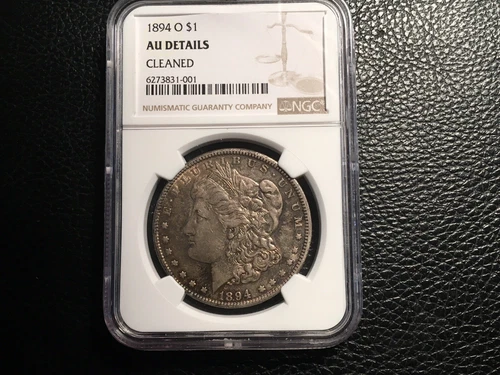 1894-O Morgan Dollar NGC AU Details Cleaned Nice Original Toning 