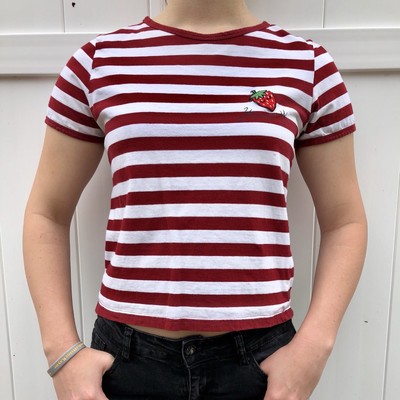 red and white striped shirt ladies