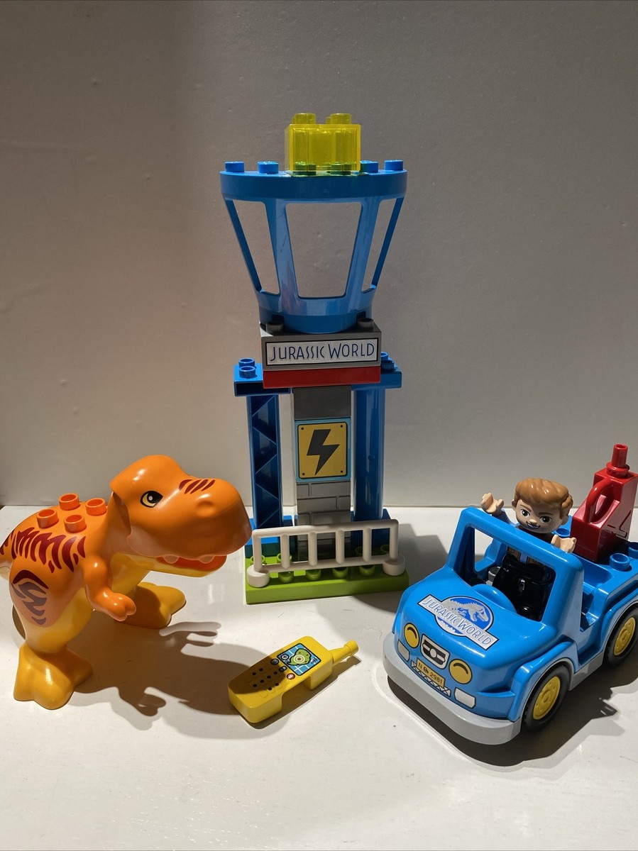 LEGO Duplo 10880 T Rex Tower Jurassic World Dinosaur Set Owen Complete