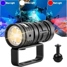 200000LM LED Diving Flashlight Diving Light Underwater 100M Photography Light