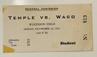 Football Ticket: 1941 TEMPLE vs WACO - Woodson Field - Texas