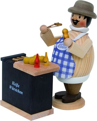 Kuhnert genuine Erzgebirge smoking figure, man, male smoking man Max - Wurstmax