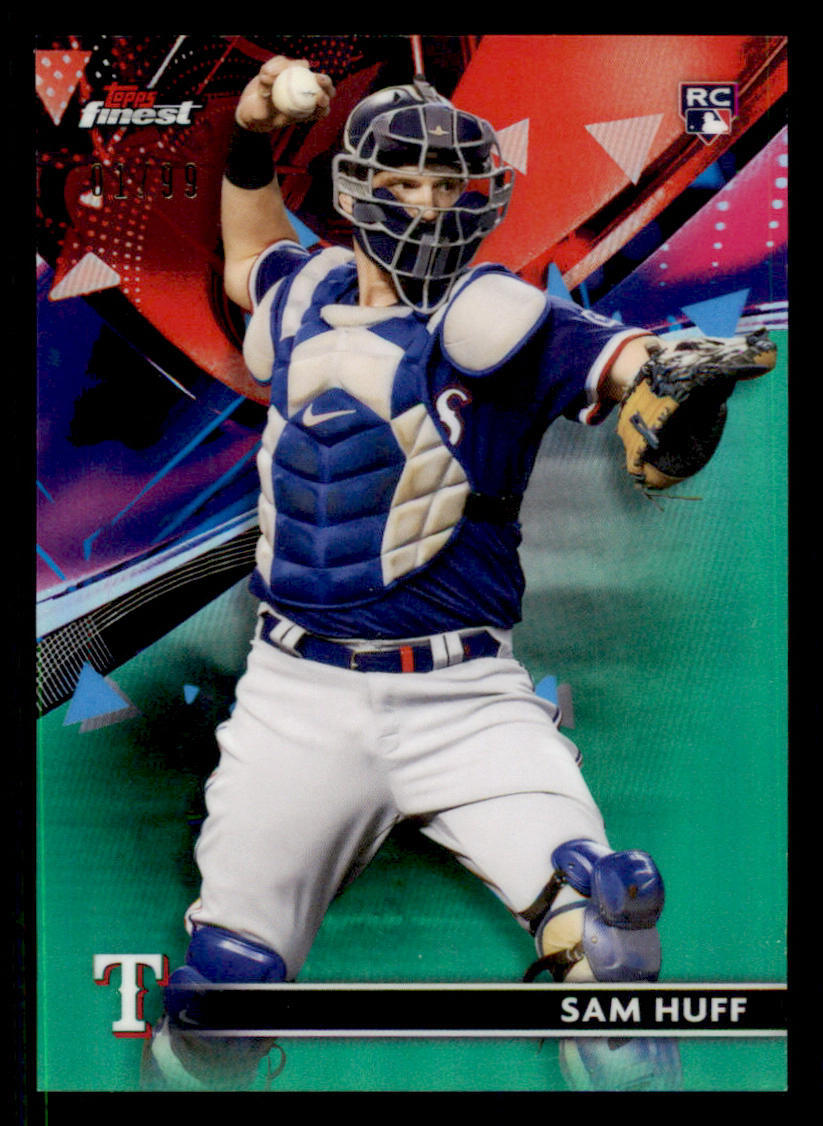 2021 Finest Green Refractors #86 Sam Huff /99