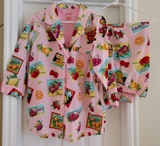 Nick and Nora Fruit stand 100 Cotton Capri Pajama Set EUC