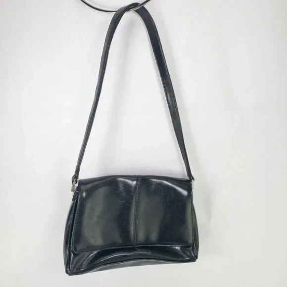 Bolso Liz Claiborne Mujer Pequeño Vegano Imitación Cuero Baguette Cartera Solapa Foto 4 de 4