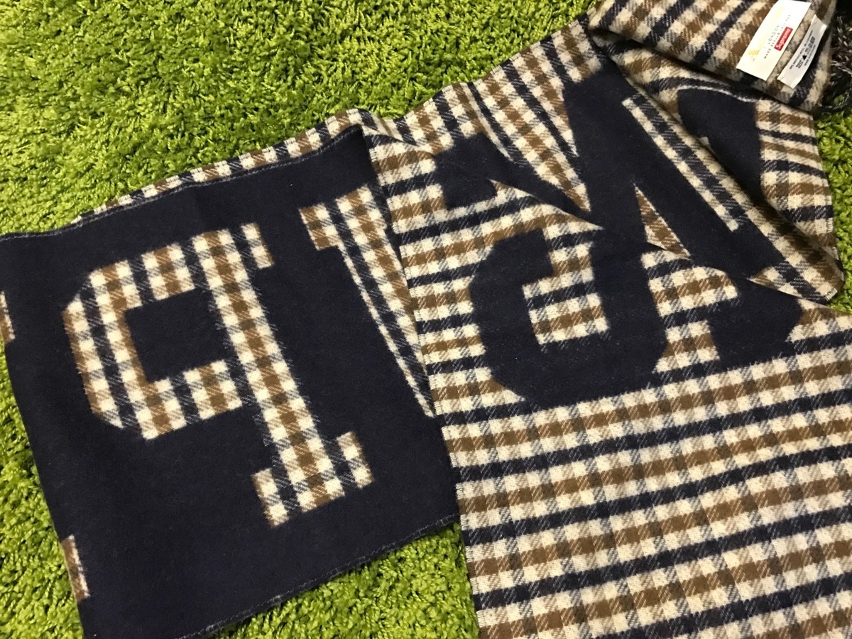 Supreme F/W 2016 Aquascutum Club Check Scarf Box Logo Supreme F/W 2016 Aquascutum Club Check Scarf Box Logo
