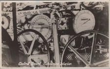 US Navy 1931 Control board submarine interior gauges and valves Vintage Photo