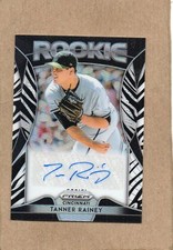 tanner rainey cincinnati reds rc card 2019 prizm refractor zebra ra-tr 49/99