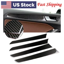 4x Carbon Fiber Interior Door Panel Cover Trim Sticker For Audi A4 B8 2009-2016