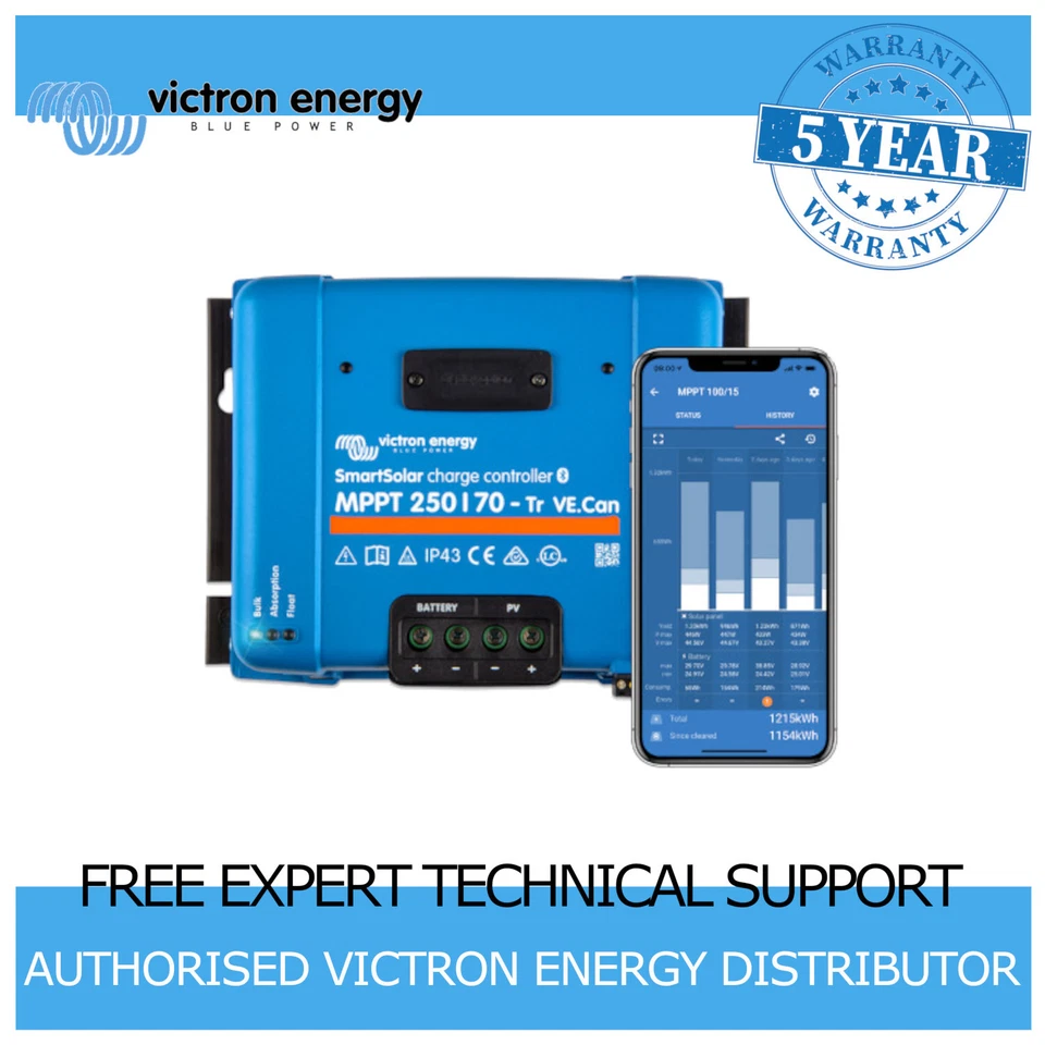 Victron Energy SmartSolar MPPT 250V/70A-Tr VE.Can Solar Charge Controller
