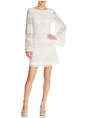 white lace midi dress bridal Ivy White Textured Midi Dress main image 1