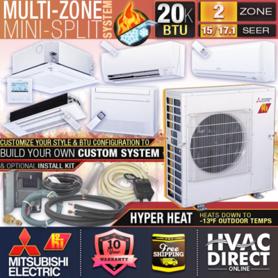 Hyper Heat Pump Mitsubishi Mini Split Air Handler Mitsubishi H2i