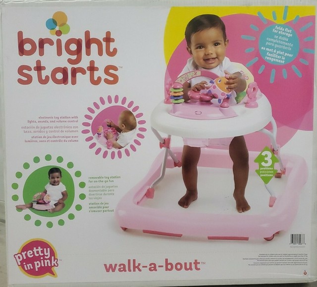 bright starts walker pink