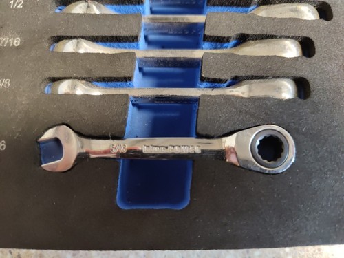 Cornwell BPRW8SST, 5/16" to 3/4", Stubby Ratcheting Combination Wrench Set - Picture 4 of 4