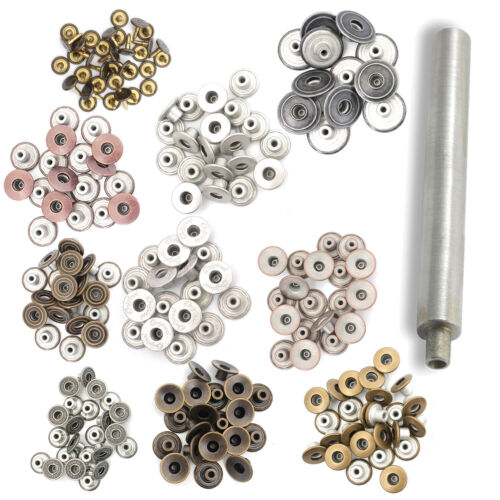 Brass Jeans Buttons Rivets with Fixing Hand Tool Jacket Handbag Purses 10-100pcs