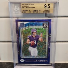 Panini Donruss Optic Blue Scope Rated Rookie J.J. McCarthy #235 Vikings BGS 9.5