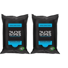 Hypoallergenic Flushable Wipes - 36 Count Pouch of Extra Large  Fragrance Free