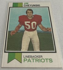 1973 Topps Football Jim Cheyunski New England Patriots base card #458